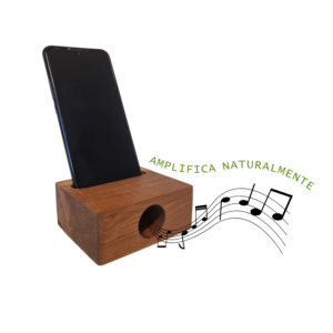 regalo corporativo en madera porta celular